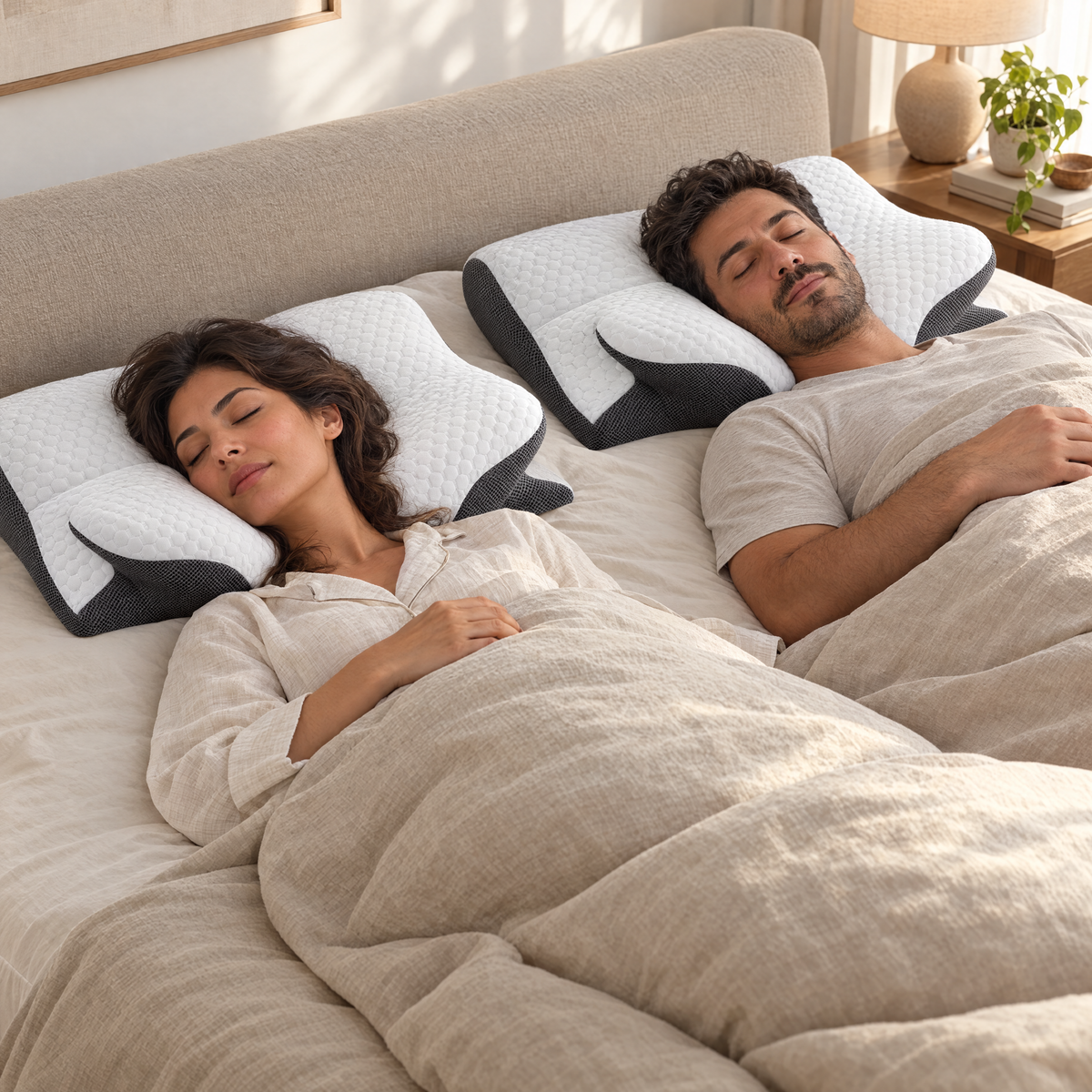 Çift kişilik kullanım — iki ORTEVA SOMNIA yastığı